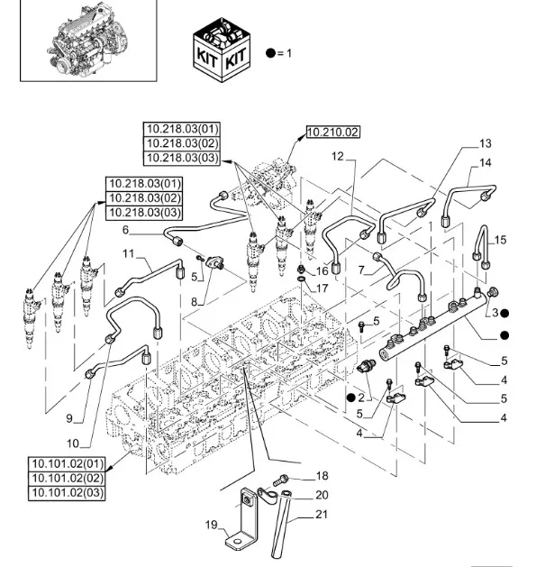 504126978 - Трубка топл. подачи в рампу ДВС Cursor9K CS, CSX, CX6/8